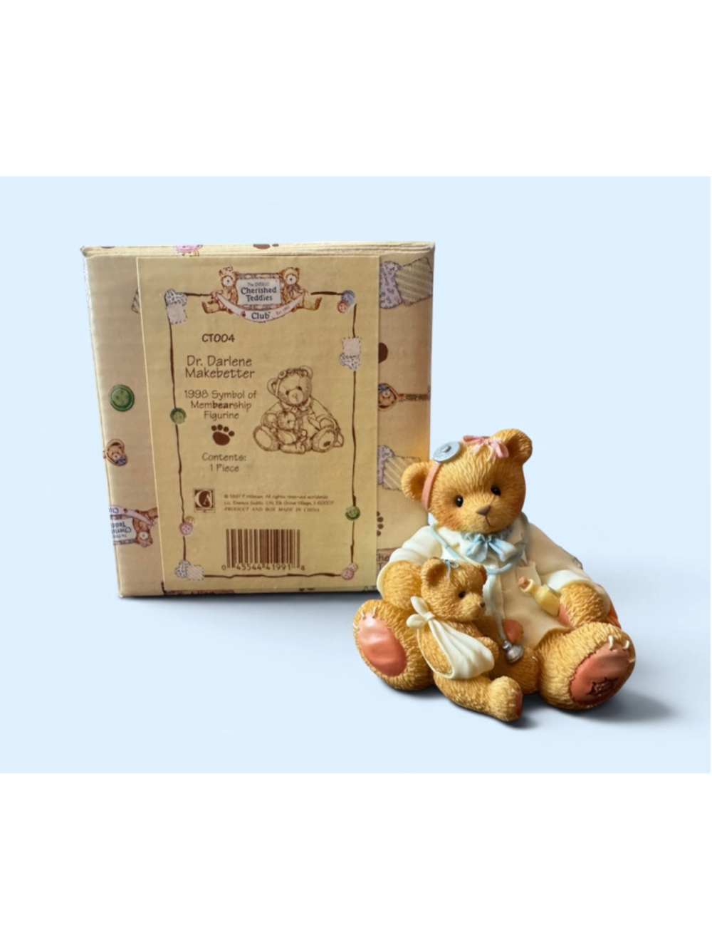 Cherished Teddies Dr. Darlene Makebetter 1998 Symbol Membearship Figurine #CT004